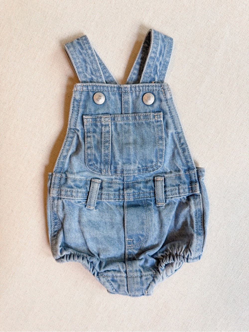 Old Navy Cotton Denim Overall Bubble Romper 3-6M